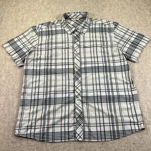Simms Fishing Shirt Mens‎ XL Multicolor Plaid Short Sleeve Performance Stretch